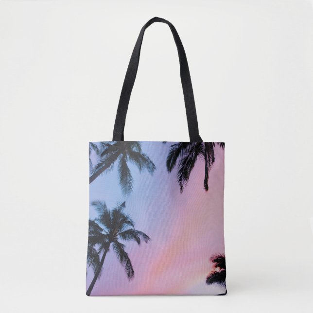 Tote Bag Photographie en angle bas cocotiers en or  (Devant)