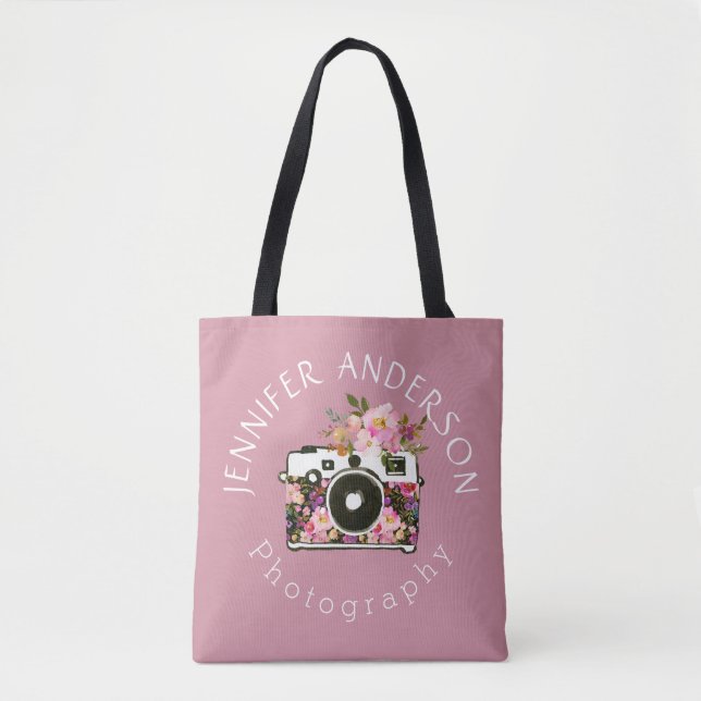 Tote Bag Photographie Entreprise Nom Floral Camera (Devant)