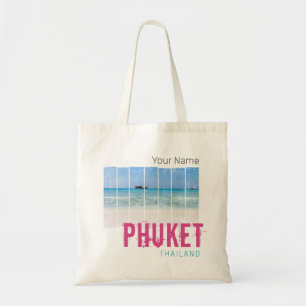 Tote Bag Phuket Thaïlande Panorama de plage vintage Souveni