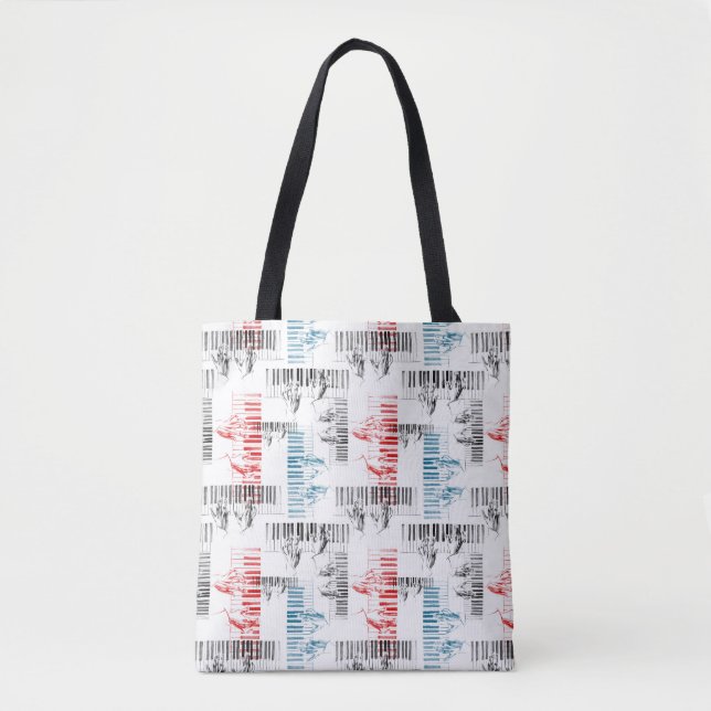 Tote Bag Pianiste mains motif (Devant)