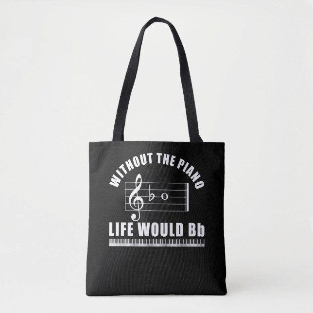 Tote Bag Pianiste Sans Piano Life Serait Bb (Devant)
