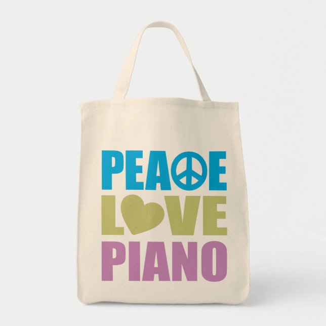 Tote Bag Piano d'amour de paix (Devant)