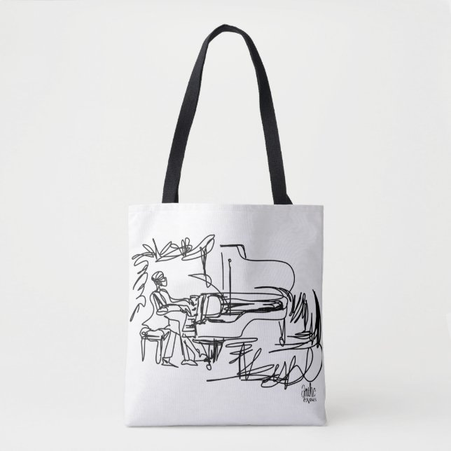 Tote Bag Piano et musique Fourre-tout orienté (Devant)