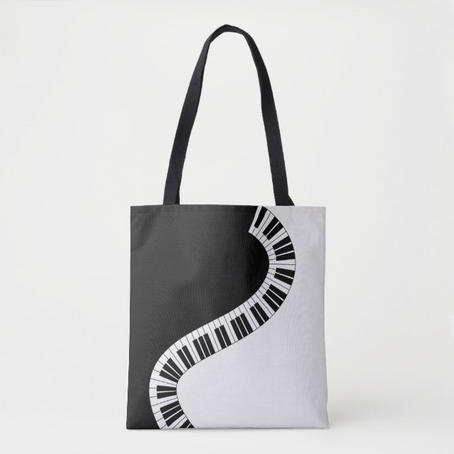 Tote Bag Piano Music Clavier Black White Music Enseignant (Devant)