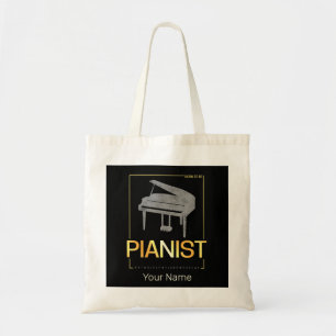 Tote Bag Piano Né Pour Être Pianiste Musicien Design Vintag