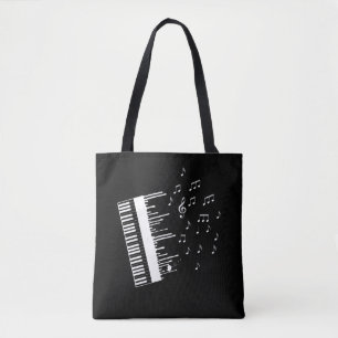 Tote Bag Piano Player Flying Music Notes Pianiste