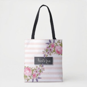 Tote Bag Pic Watercolor Floral Personnalisé Fourre-tout (r