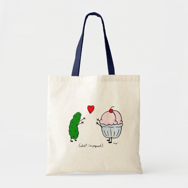 Tote Bag Pickle Loves Ice Cream (Devant)