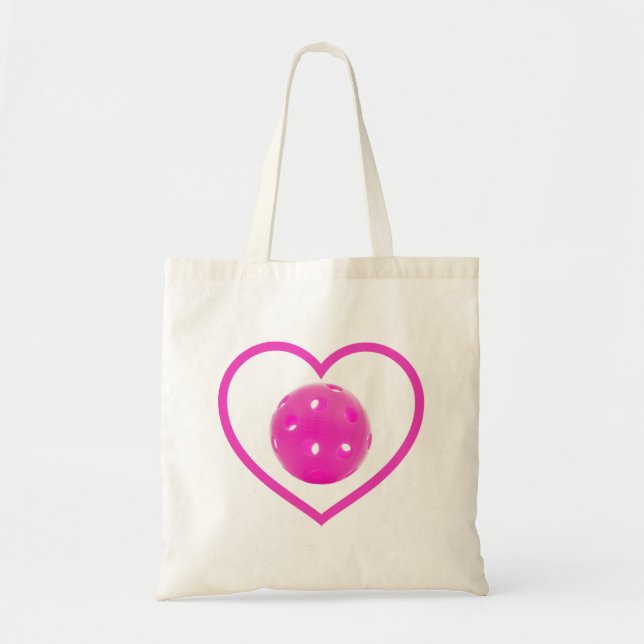 Tote Bag Pickleball amour pink pickball sport rose (Devant)