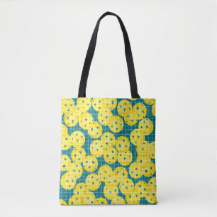 Tote Bag Pickleball is Life - Jaune sur Turquoise