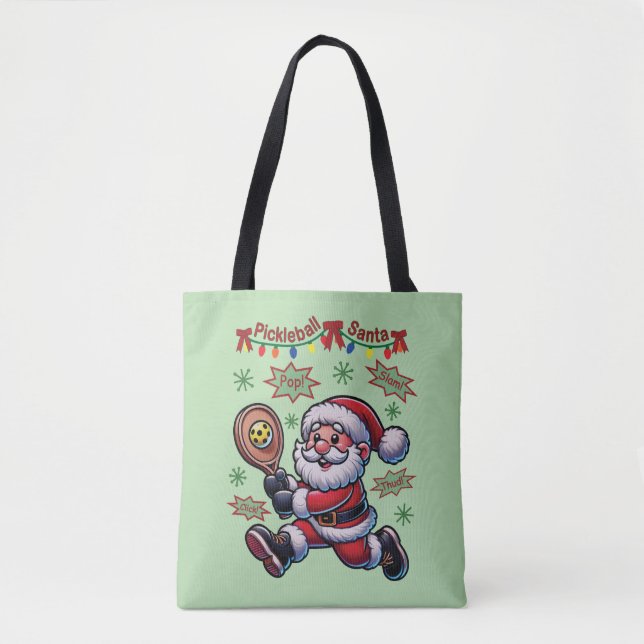 Tote Bag Pickleball Santa Claus Christmas (Devant)