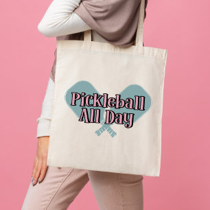 Tote Bag "Pickleball Toute la journée" sur une pagaie de Pi