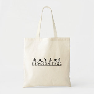 Tote Bag Pickleball Word Player Silhouettes Sport Action