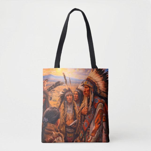 Tote Bag Picture of Native American Indian Tribe Shoulder (Devant)