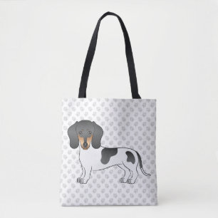 Tote Bag Piebald Noir Et Tan Cheveux Courtes Dachshund & Pâ