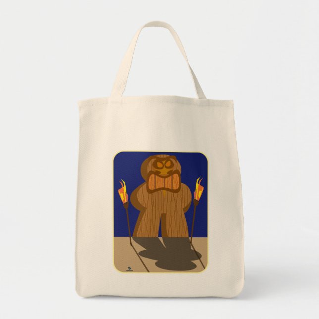 Tote Bag Pièce de jeu Tiki géant dessin animé (Devant)