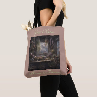 Tote Bag Pièce de séchage d'herbes et de fleurs rose et men