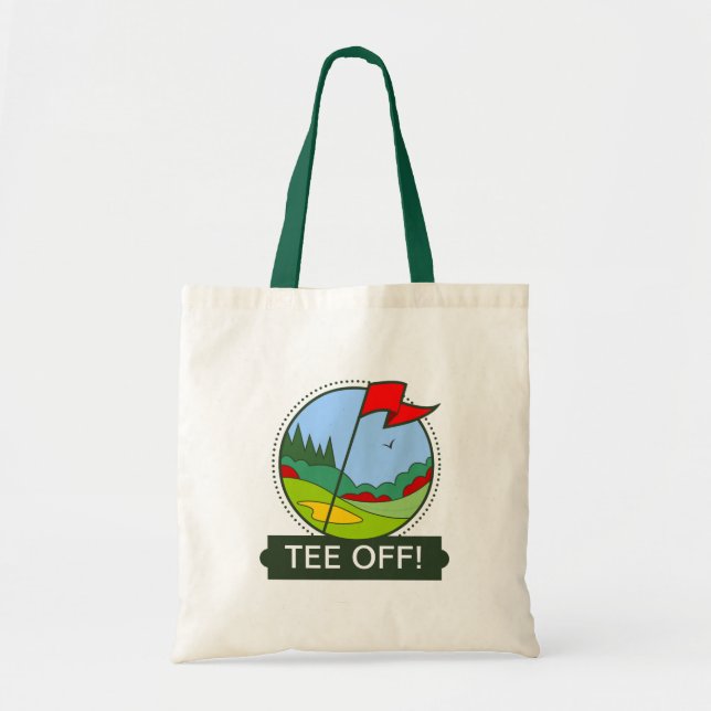 Tote Bag Pièce en t ! Motif jouant au golf (Devant)