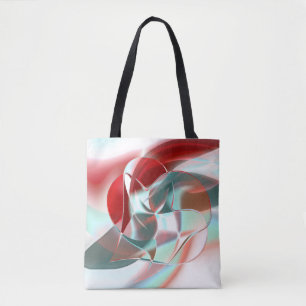 Tote Bag Pièces circulaires torsadées en corail rouge doux 