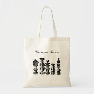 Tote Bag Pièces de jeu d'échecs Art vintage