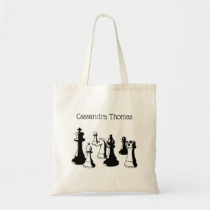 Tote Bag Pièces de jeu d'échecs Art vintage #2