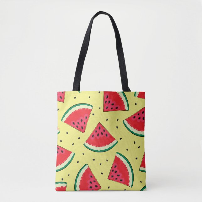 Tote Bag Pièces de pastèque : Motif Jaune d'été (Devant)