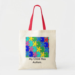 Tote Bag pièces de puzzle d'autisme 40