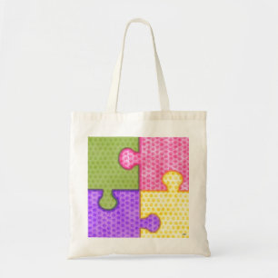 Tote Bag Pièces de puzzle Polkadot