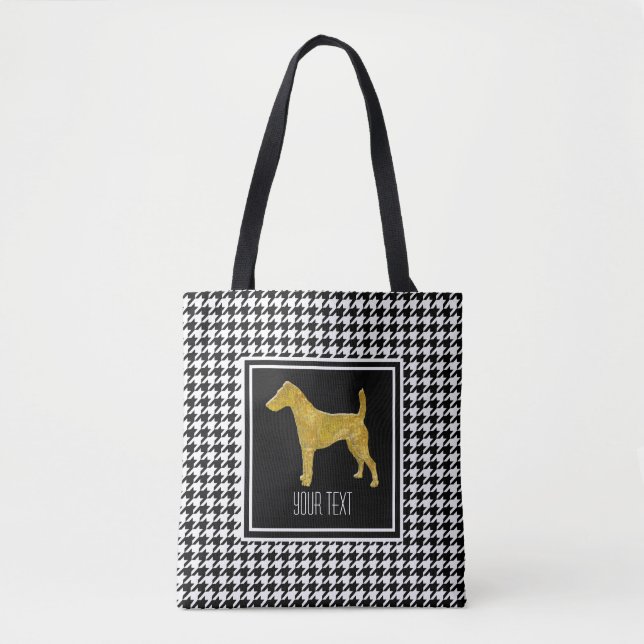 Tote Bag Pied-de-poule lisse de Fox Terrier (Devant)