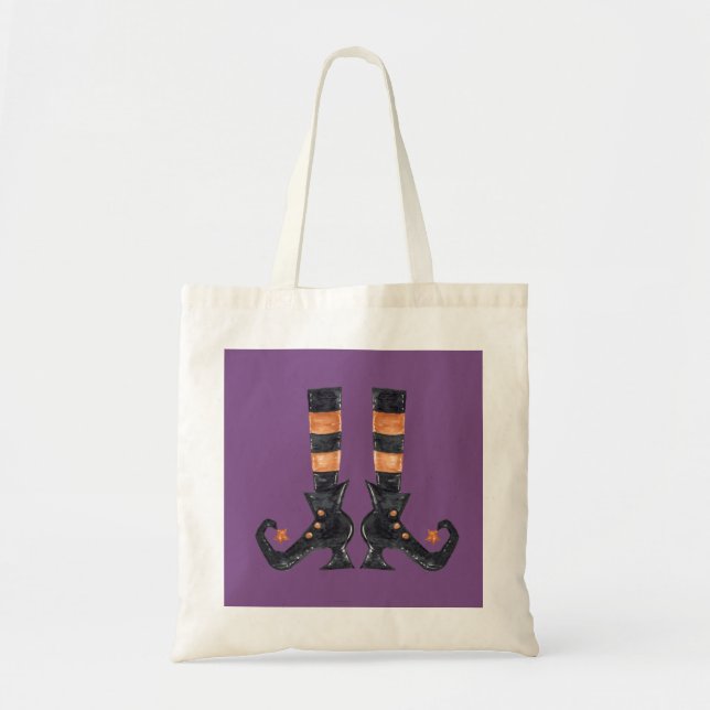 Tote Bag Pieds de sorcière d'Halloween (Devant)