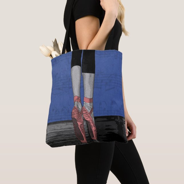 Tote Bag Pieds Et Chaussures De Danseurs De Ballet Imprimer (De près)