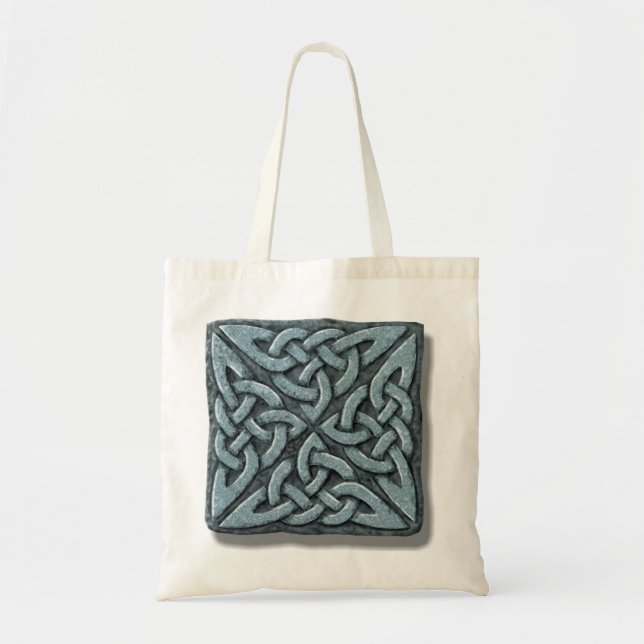 Tote Bag Pierre à 4 carrés de noeud celtique (Devant)