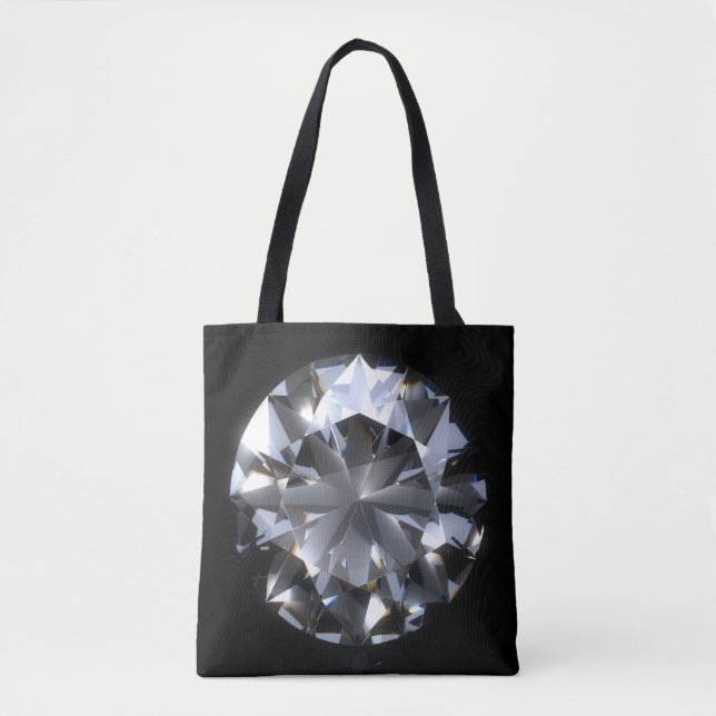 Tote Bag Pierre de diamant : l'espace noir brille. (Devant)