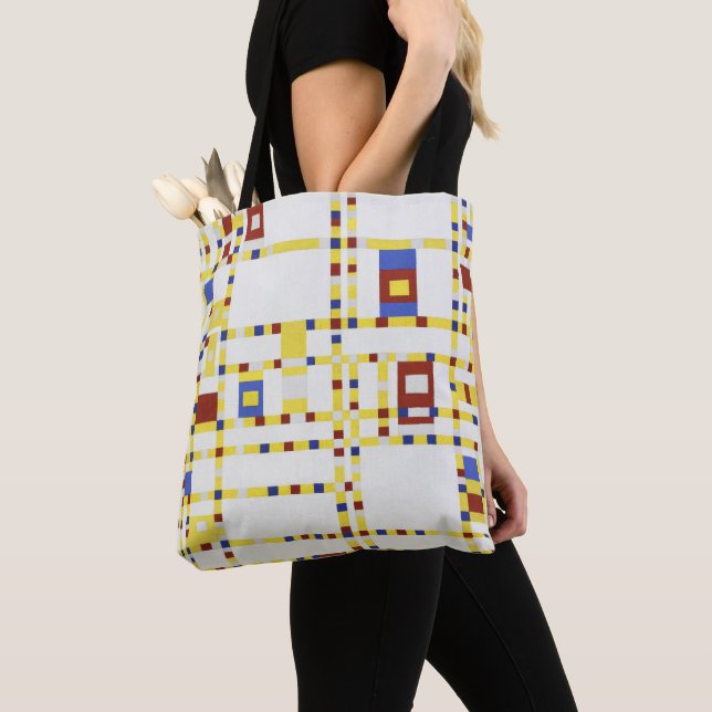 Tote Bag Piet Mondrian Broadway Boogie Woogie Art Abstrait (De près)