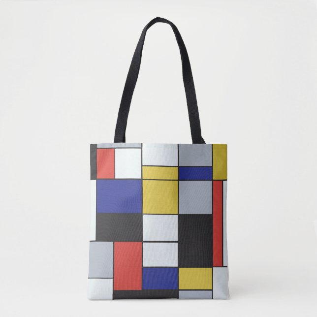 Tote Bag Piet Mondrian - Composition Géométrique Abstraite (Devant)