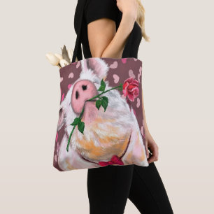 Tote Bag Pig de Gentleman - Romantique - Amusant