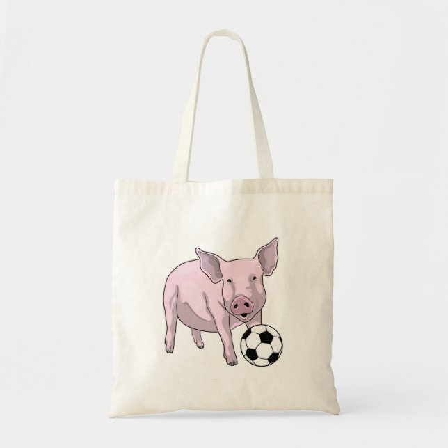 Tote Bag Pig Soccer joueur Soccer (Devant)