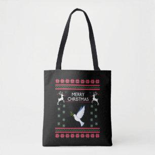 Tote Bag Pigeon avec Oiseau de Noël