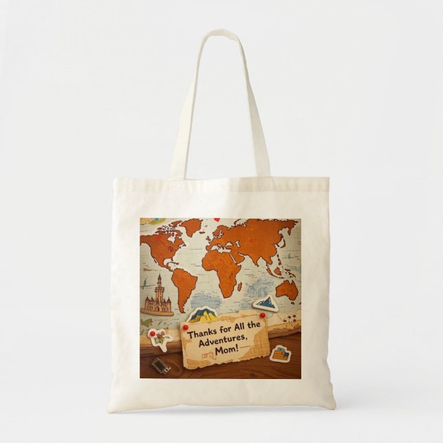 Tote Bag Piges et points de repère de la carte mondiale (Devant)