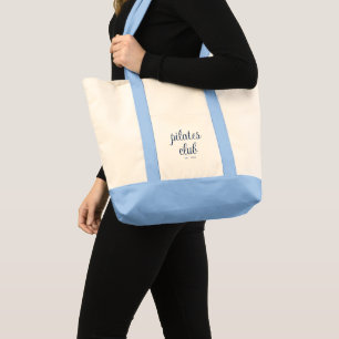 Tote Bag Pilates Club Script Typographie Année personnalisé