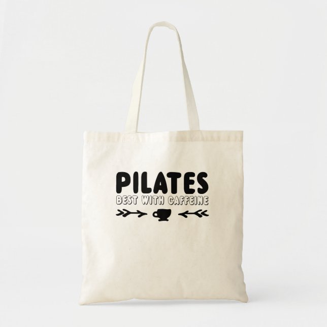 Tote Bag Pilates Meilleurs Avec La Caféine (Devant)