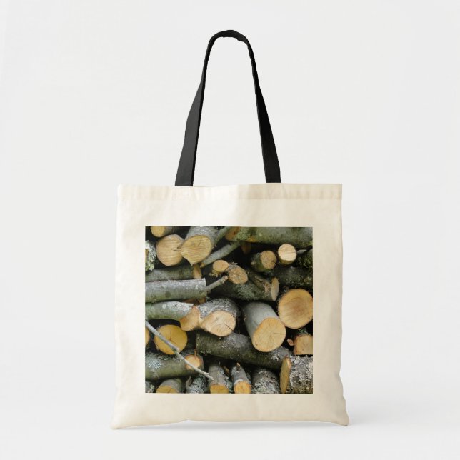 Tote Bag Pile de bois de chauffage coupé empilé (Devant)