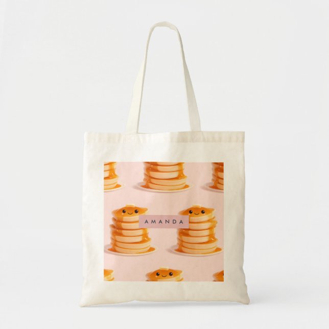 Tote Bag Pile de crêpe Cute Kawaii personnalisée au sirop (Devant)