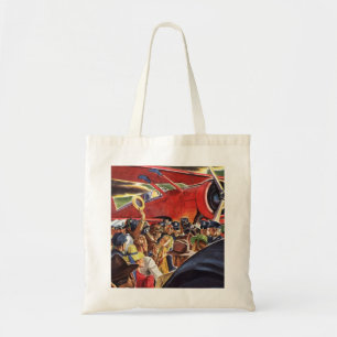 Tote Bag Pilote d'avion à hélice unique vintage avec papara