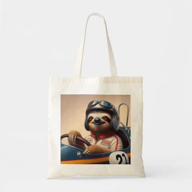 Tote Bag Pilote Sloth Racecar (Devant)