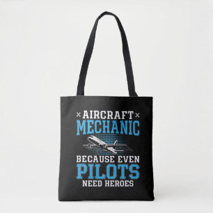 Tote Bag Pilotes mécaniciens d'aéronefs Heroes Avion