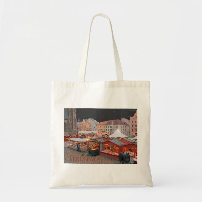 Tote Bag Pilsen - lumières du marché de Noël (Devant)