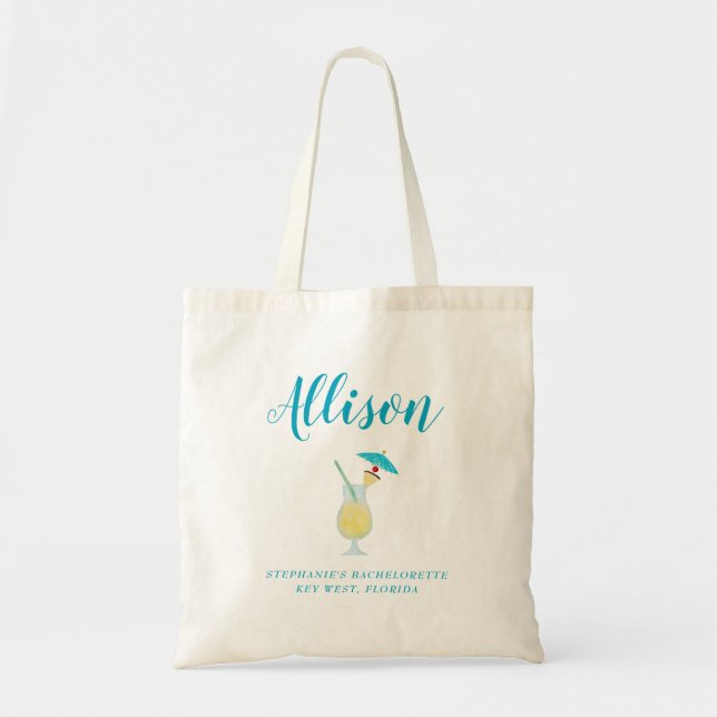 Tote Bag Piña Colada Mariage tropical Bridesmaid (Devant)