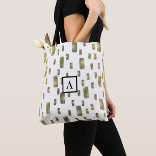 Tote Bag Pinceau moderne or cuivre bronze scintillant