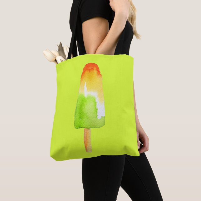 Tote Bag Pine Lime popsicle pop art nourriture mignonne (De près)